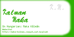 kalman maka business card